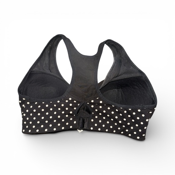 VSX Black & White Dotted Sports Bra Polka Dot Mesh Sporty Athletic Gym Top 36C - Picture 2 of 4